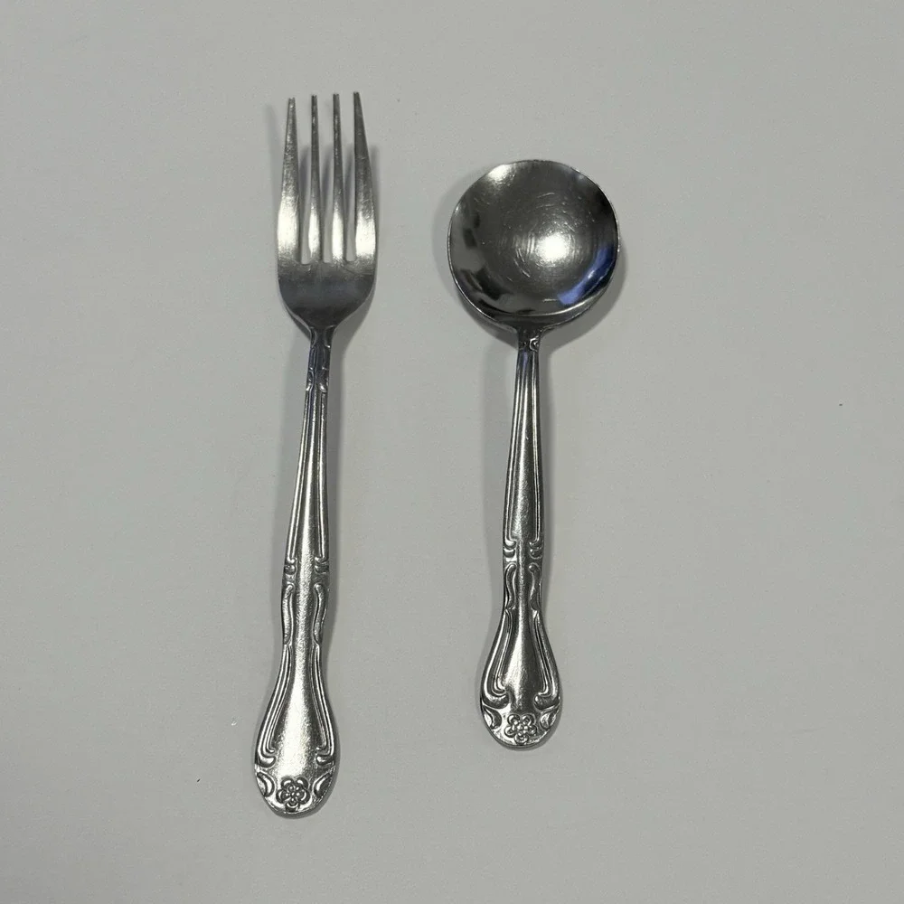 Vintage Walco Melinda Style Stainless Steel Replacement Dinner Fork And Teaspoon
